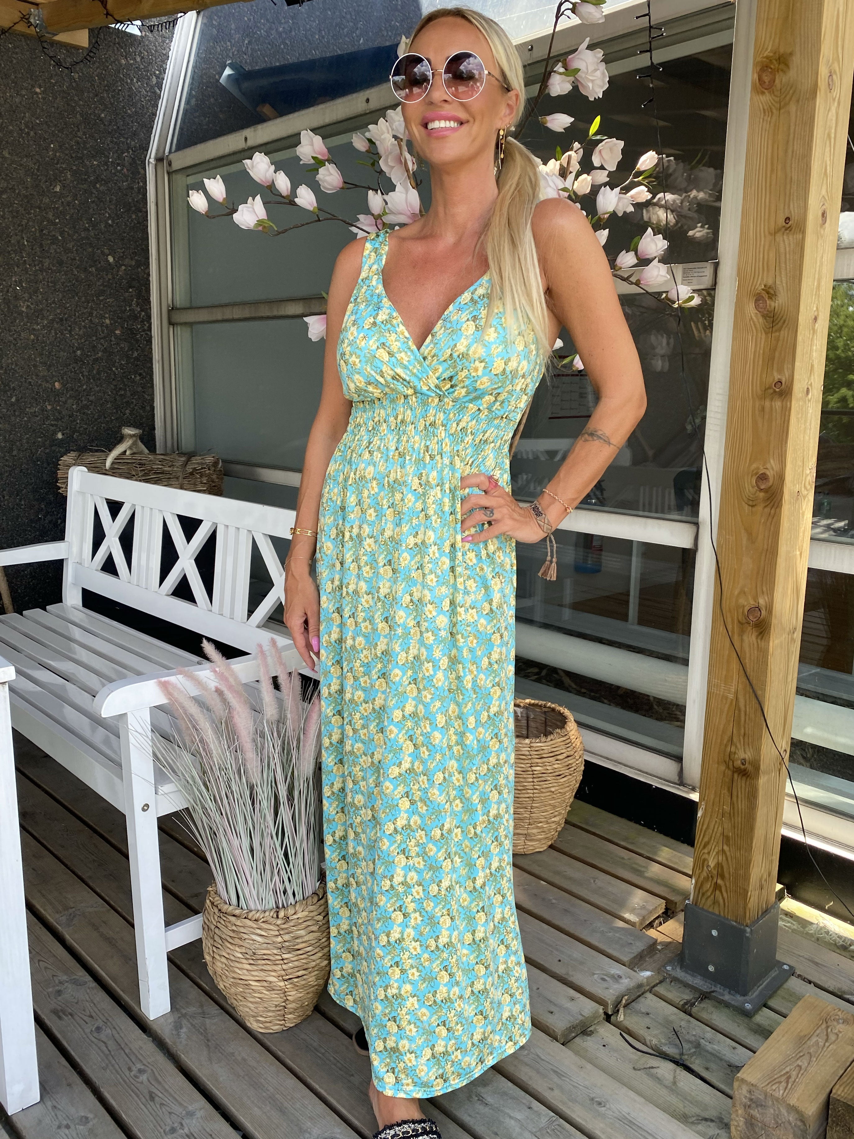 Carmina - Mønstret stropkjole i elastisk stof